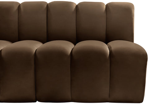 Briar Brown 162 Velvet Upholstered Modular Sectional, 8-Piece