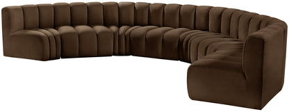 Zara Brown Velvet Modular Sofa S8B