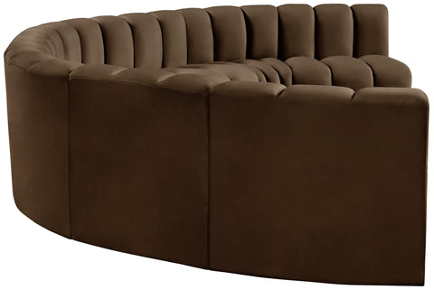 Briar Brown 162 Velvet Upholstered Modular Sectional, 8-Piece