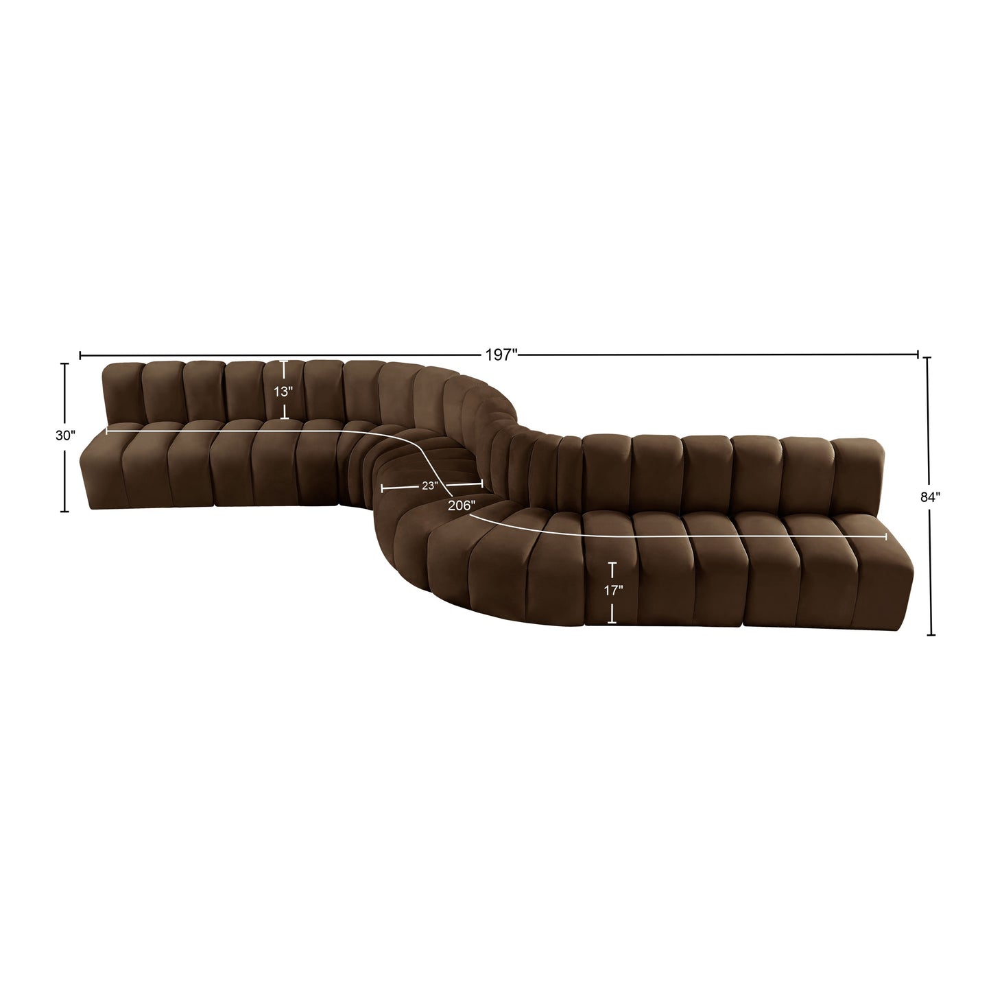 zara brown velvet modular sofa s8c