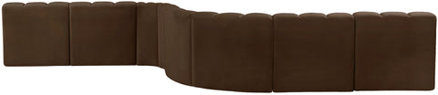 Briar Brown 197 Velvet Upholstered Modular Sectional, 8-Piece