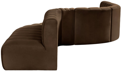 Briar Brown 197 Velvet Upholstered Modular Sectional, 8-Piece
