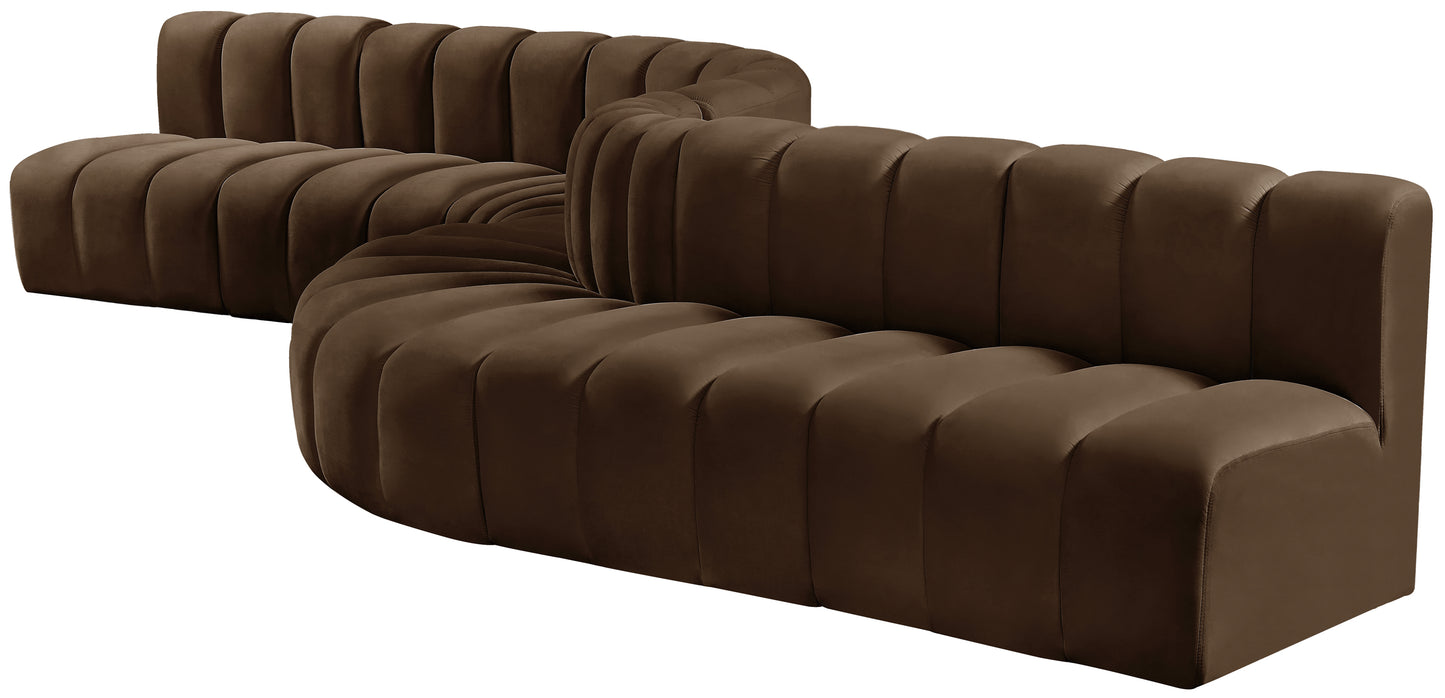 zara brown velvet modular sofa s8c