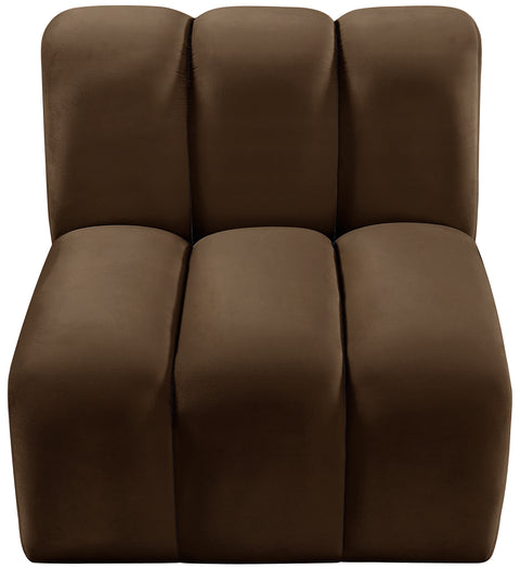 Briar Brown Velvet Upholstered Modular Straight Chair, 1 Piece