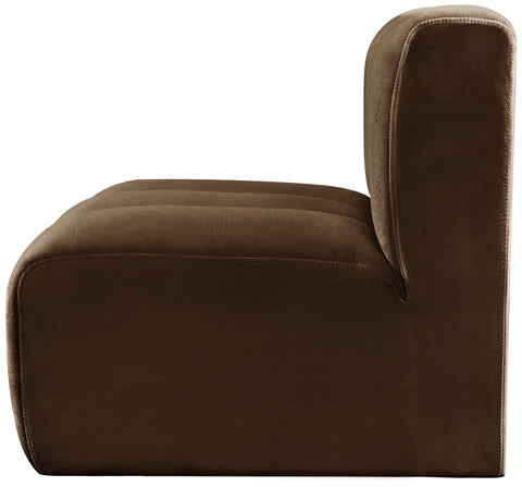 Briar Brown Velvet Upholstered Modular Straight Chair, 1 Piece