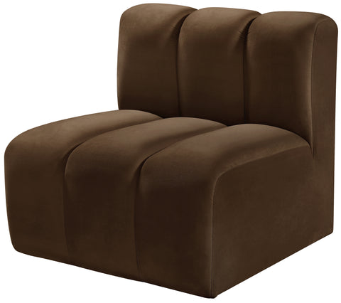 Briar Brown Velvet Upholstered Modular Straight Chair, 1 Piece