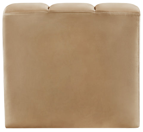 Briar Camel Velvet Upholstered Modular Curved Corner Chair, 1 Piece