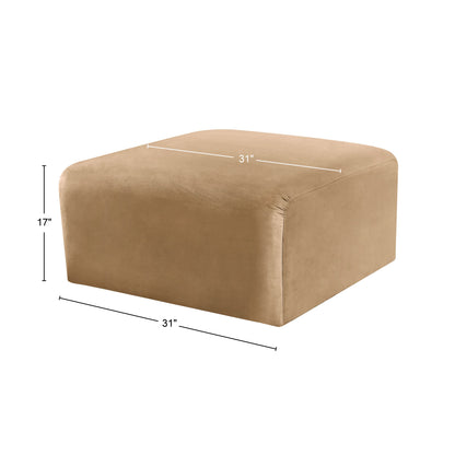 Zara Camel Velvet Ottoman Ott