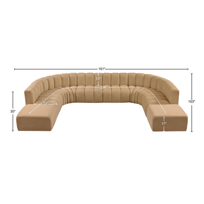 Zara Camel Velvet Modular Sofa S10A