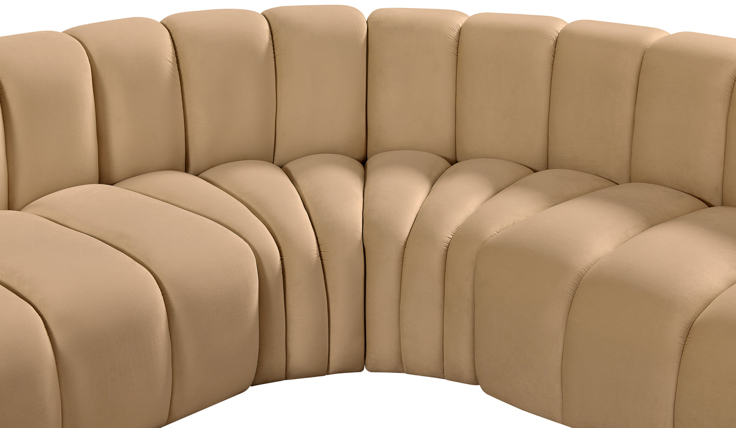 zara camel velvet modular sofa s10a