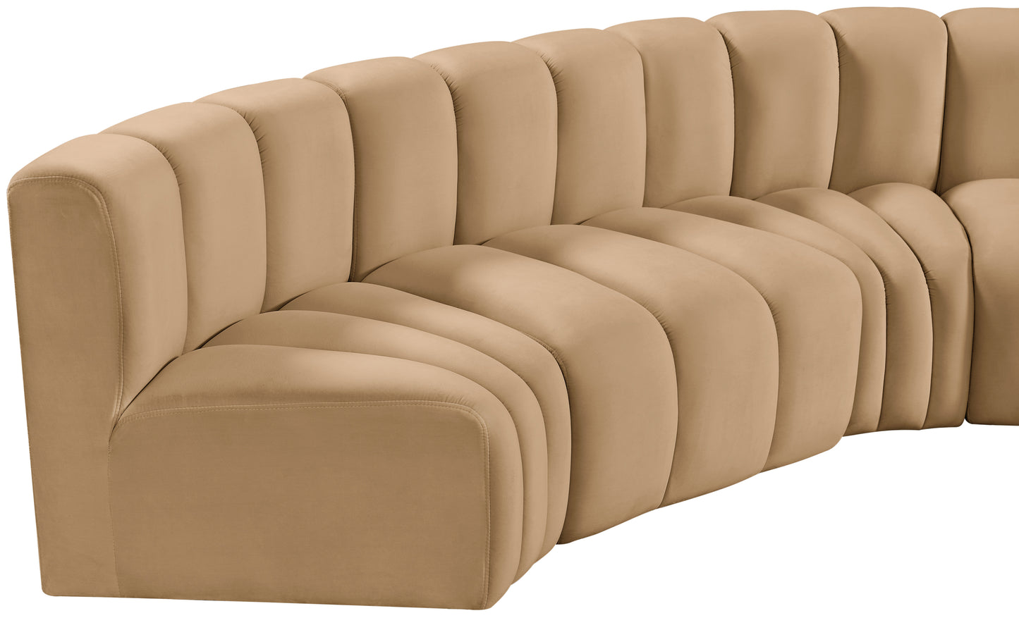 zara camel velvet modular sofa s10a