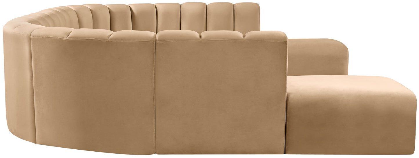 zara camel velvet modular sofa s10a