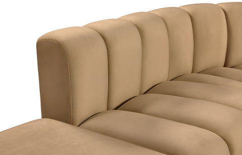 Briar 161 Camel Velvet Upholstered Modular Sectional, 10-Piece