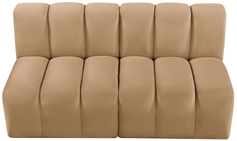 Briar 60 Camel Velvet Upholstered Modular Sectional , 2-Piece (Style 1)