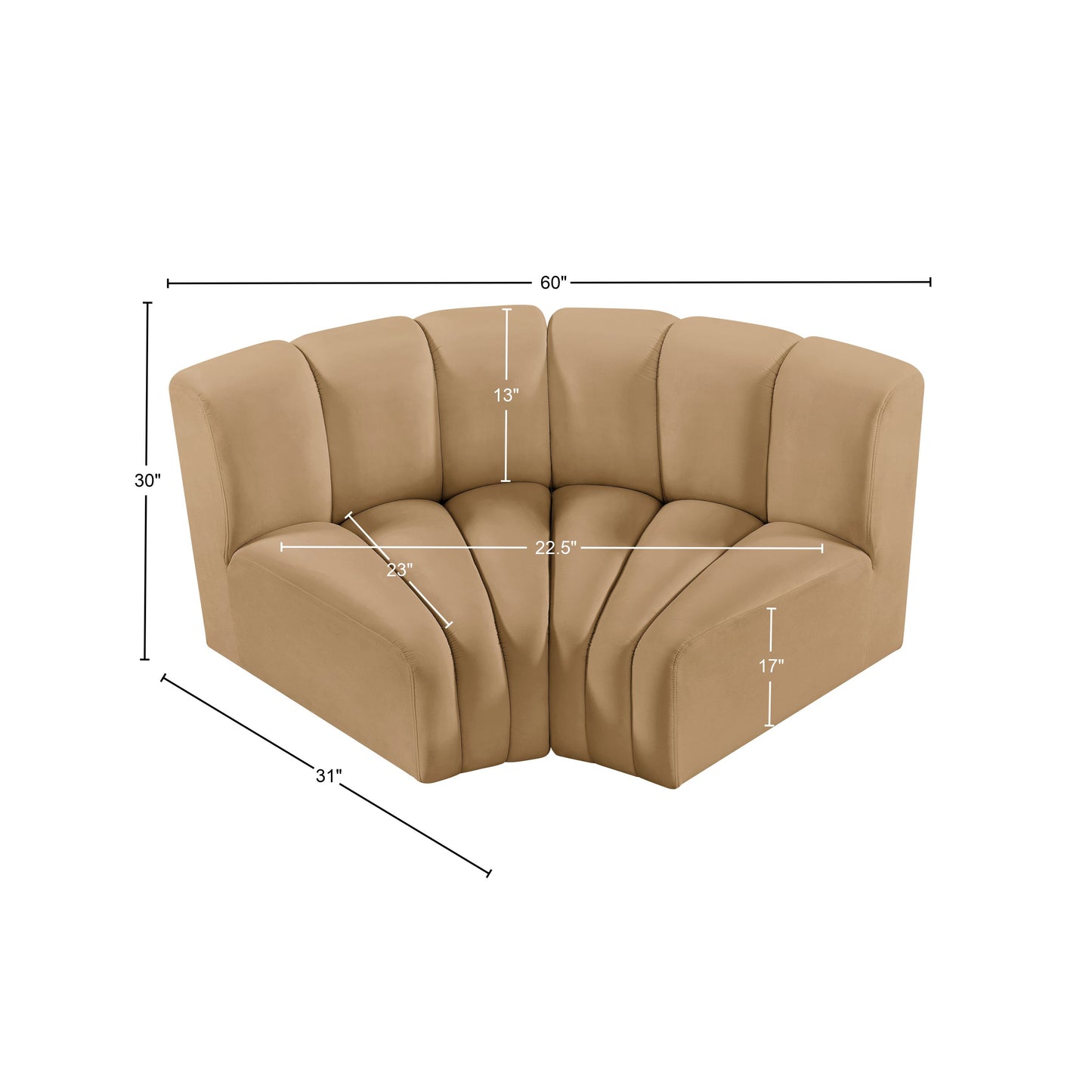 zara camel velvet modular sofa s2b