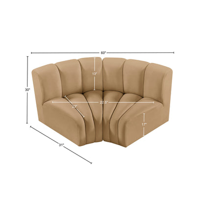 Zara Camel Velvet Modular Sofa S2B