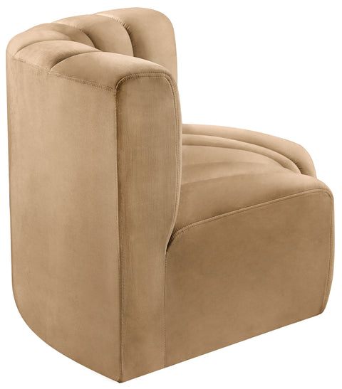 Briar 60 Camel Velvet Upholstered Modular Sectional , 2-Piece (Style 2)