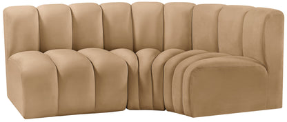 Zara Camel Velvet Modular Sofa S3A