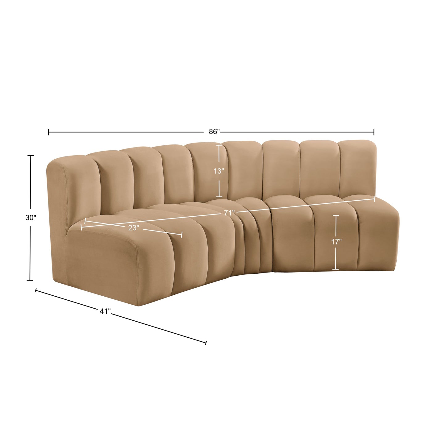 zara camel velvet modular sofa s3b