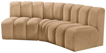 Zara Camel Velvet Modular Sofa S3B