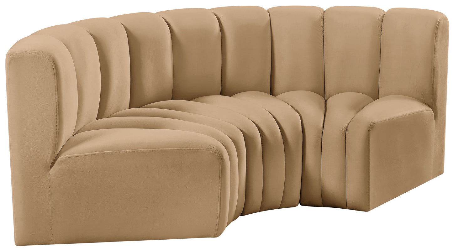 zara camel velvet modular sofa s3c