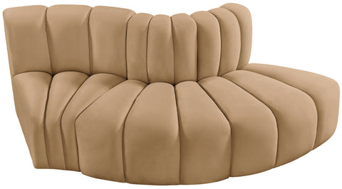 Briar 77 Camel Velvet Upholstered Modular Sectional, 3-Piece