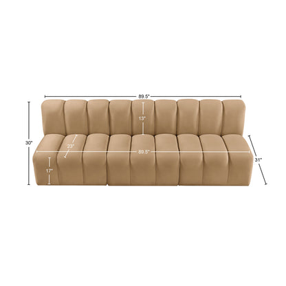 Zara Camel Velvet Modular Sofa S3F