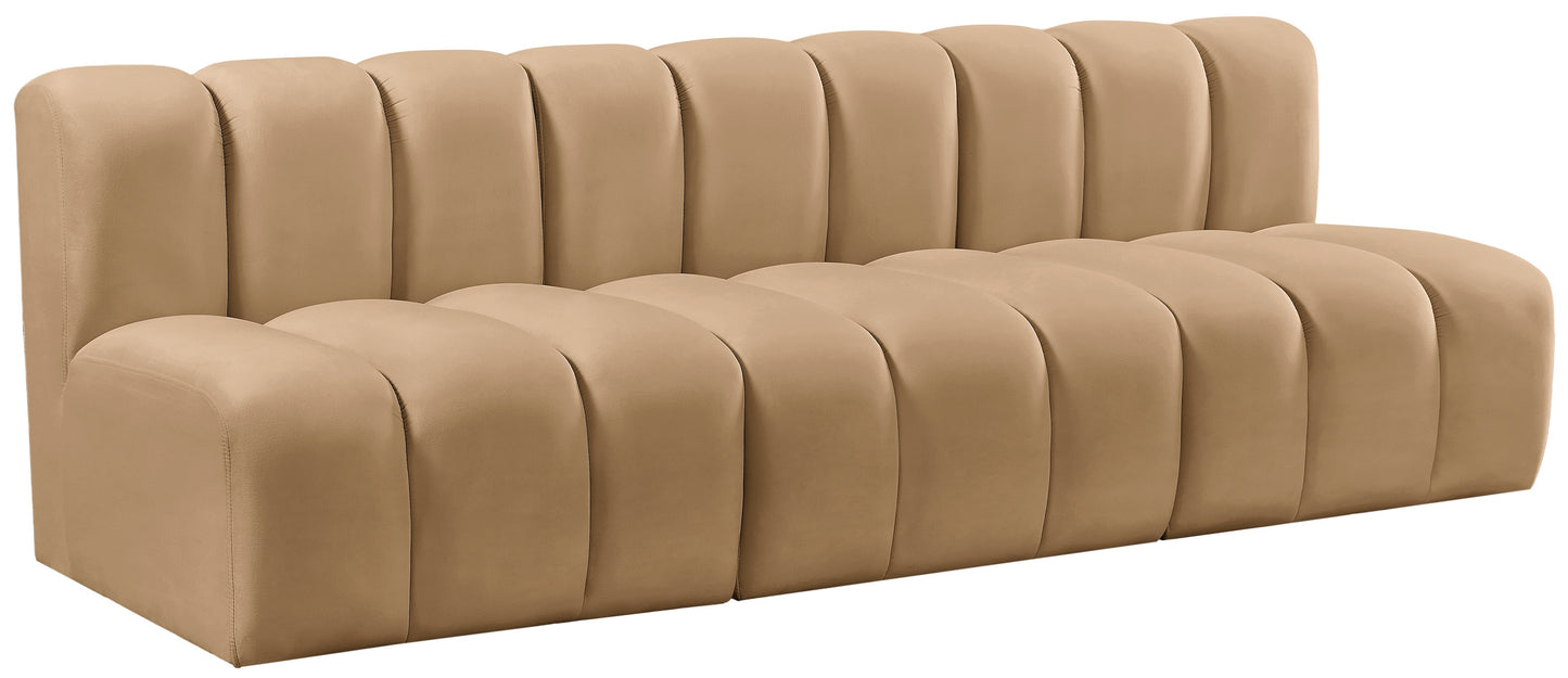 zara camel velvet modular sofa s3f