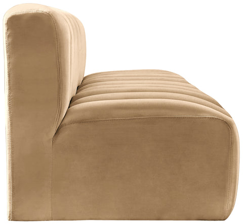 Briar 89.5 Camel Velvet Upholstered Modular Sectional, 3-Piece