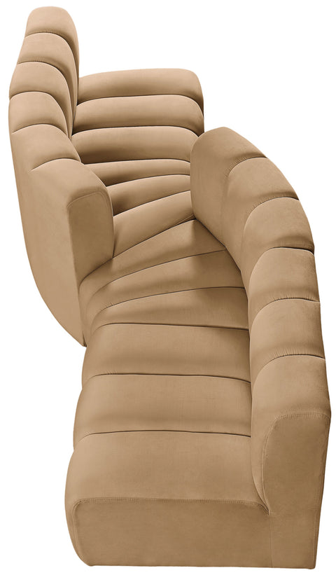 Briar 108 Camel Velvet Upholstered Modular Sectional, 4-Piece
