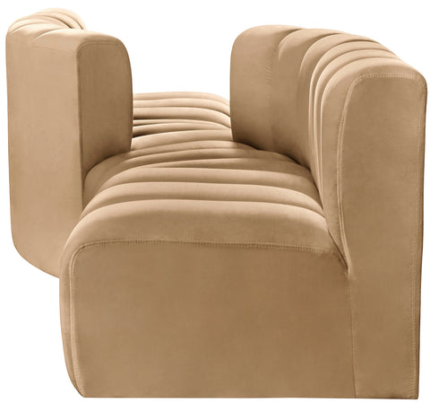 Briar 108 Camel Velvet Upholstered Modular Sectional, 4-Piece