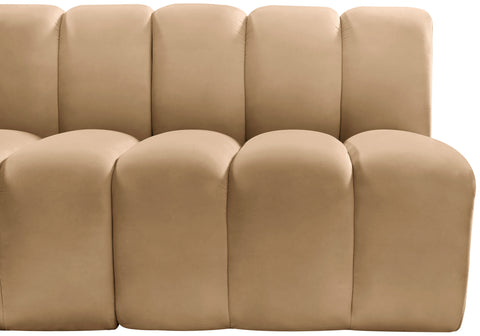 Briar 108 Camel Velvet Upholstered Modular Sectional, 4-Piece