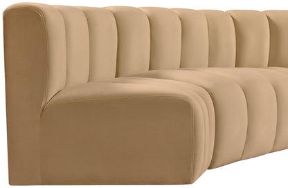 Zara Camel Velvet Modular Sofa S4A