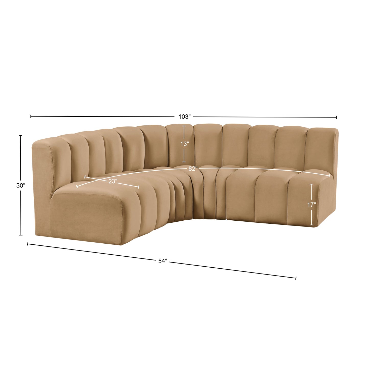 zara camel velvet modular sofa s4b