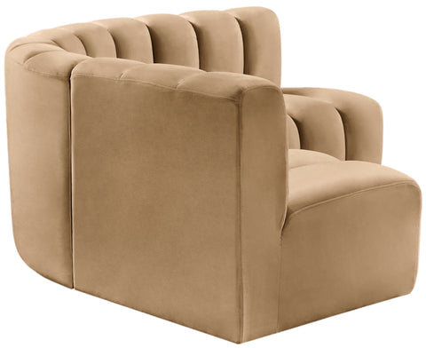 Briar 103 Camel Velvet Upholstered Modular Sectional, 4-Piece