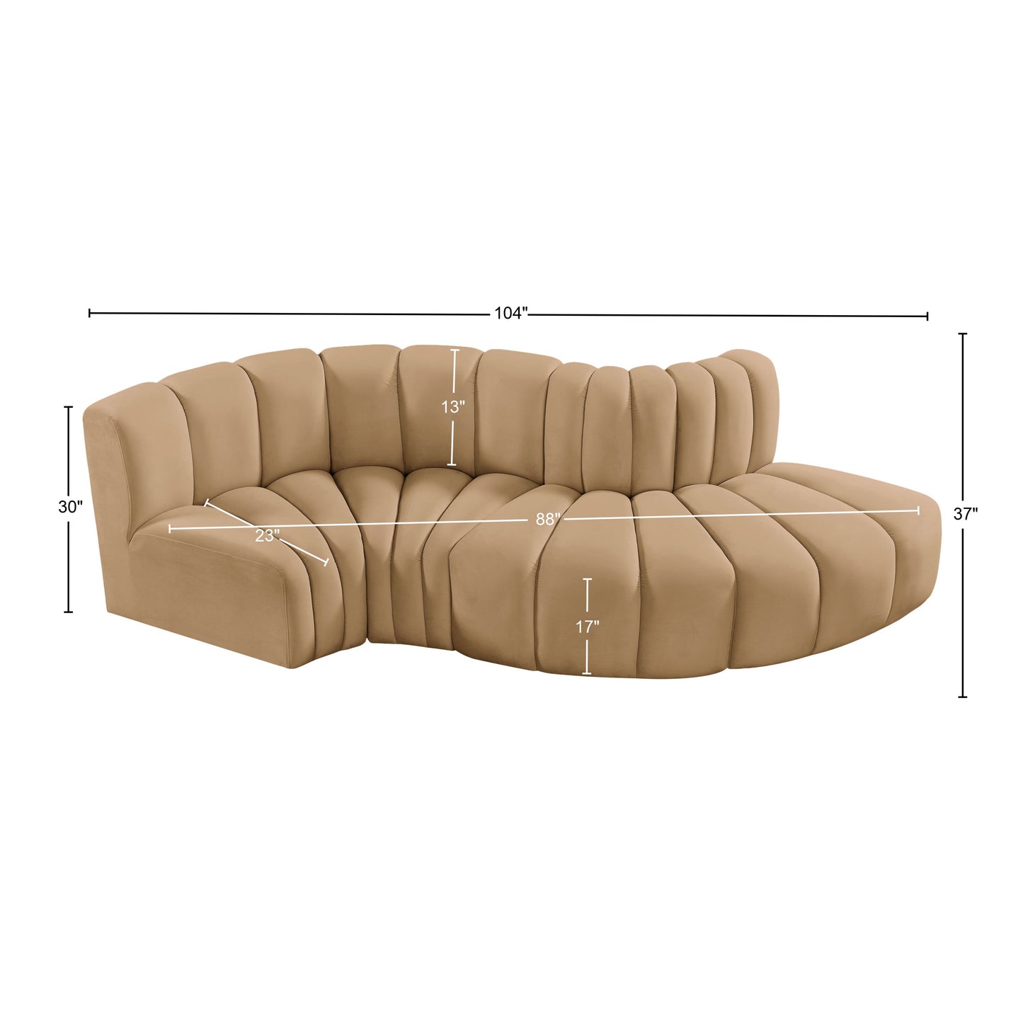 zara camel velvet modular sofa s4d