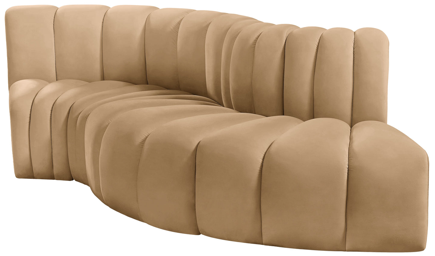 zara camel velvet modular sofa s4d