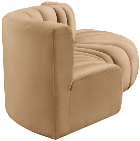 Briar 104 Camel Velvet Upholstered Modular Sectional, 4-Piece