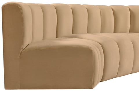 Briar 104 Camel Velvet Upholstered Modular Sectional, 4-Piece