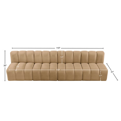 Zara Camel Velvet Modular Sofa S4E