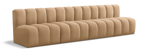 Yara 119" Velvet Upholstered Sectional, 4-Piece
