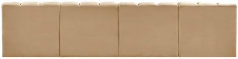 Yara 119" Velvet Upholstered Sectional, 4-Piece