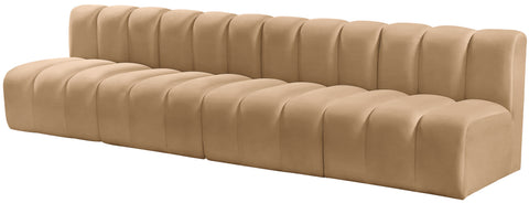 Yara 119" Velvet Upholstered Sectional, 4-Piece