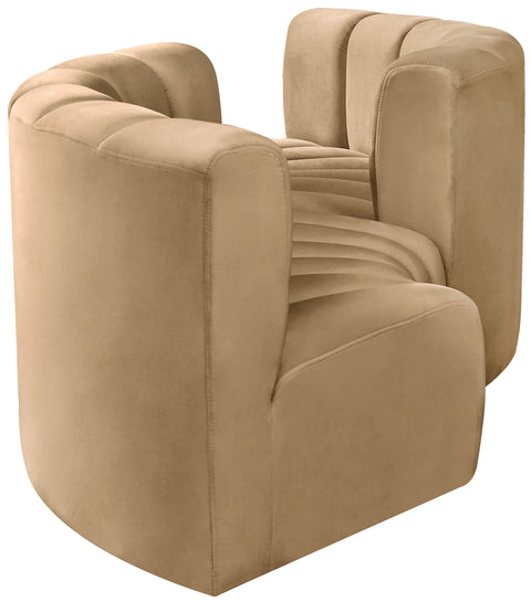 Briar 102 Camel Velvet Upholstered Modular Sectional, 4-Piece