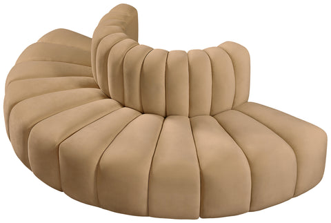 Briar 90 Camel Velvet Upholstered Modular Sectional, 4-Piece