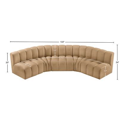 Zara Camel Velvet Modular Sofa S5A