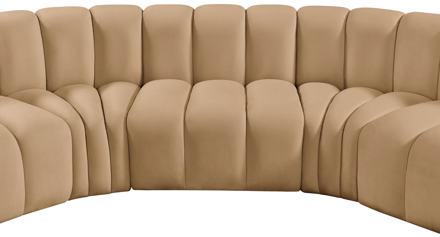 zara camel velvet modular sofa s5a