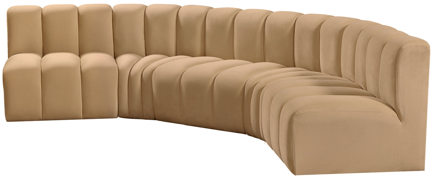 zara camel velvet modular sofa s5a