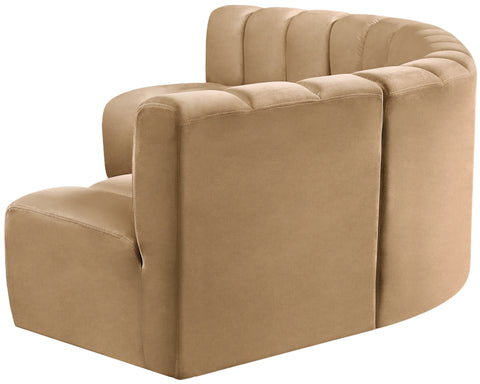 Briar 133 Camel Velvet Upholstered Modular Sectional, 5-Piece