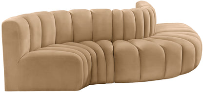 Zara Camel Velvet Modular Sofa S5B